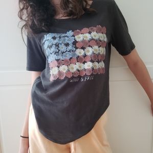 Gray American Flag Tee